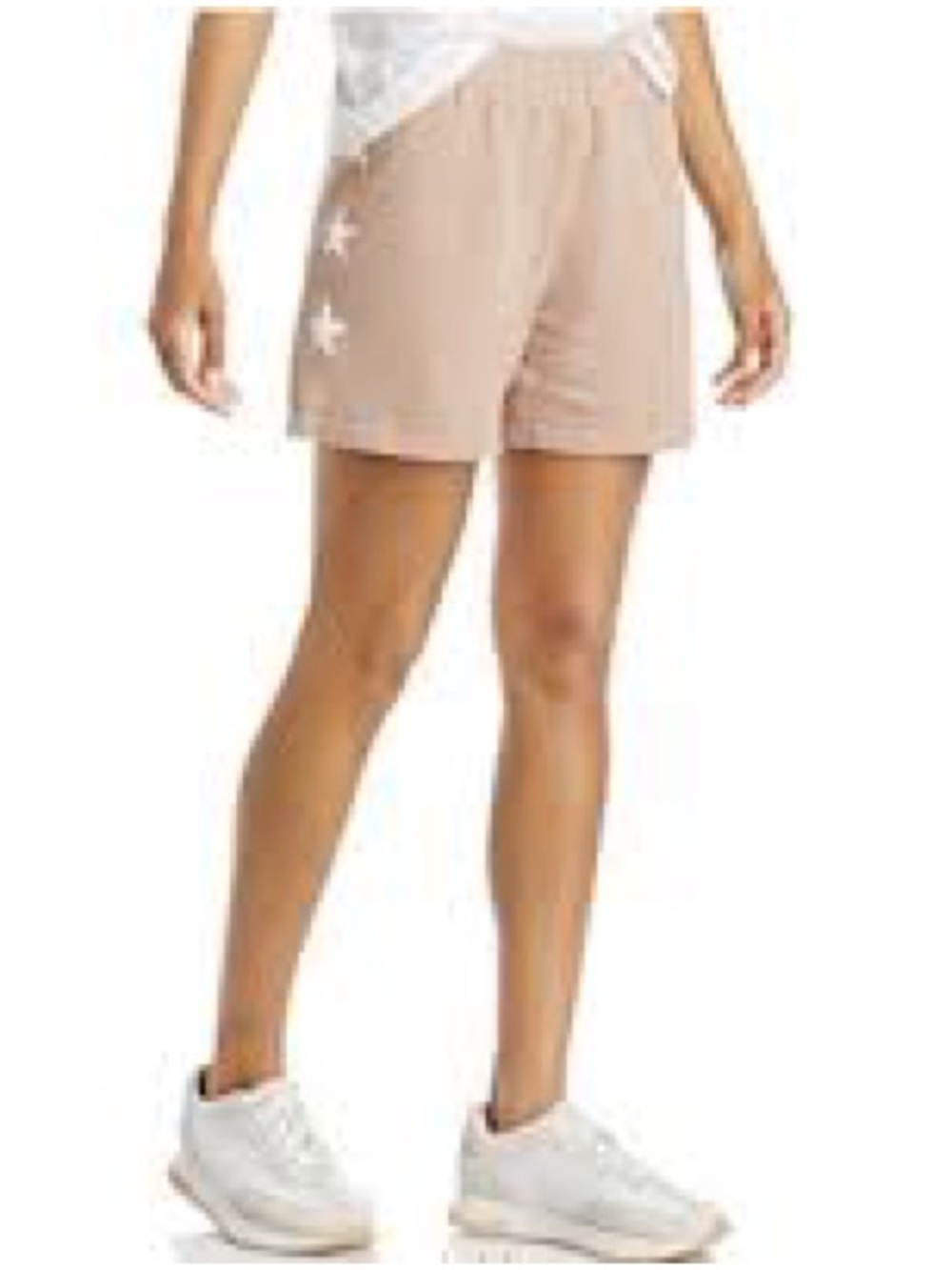 Monrow Beige Star-Trim Athletic Shorts